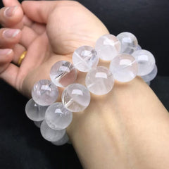 Large-carat clear quartz bracelet 20mm
