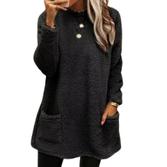 🔥LAST DAY 50% OFF🔥 Women's Long Sleeve Pocket Plush Sweatshirt