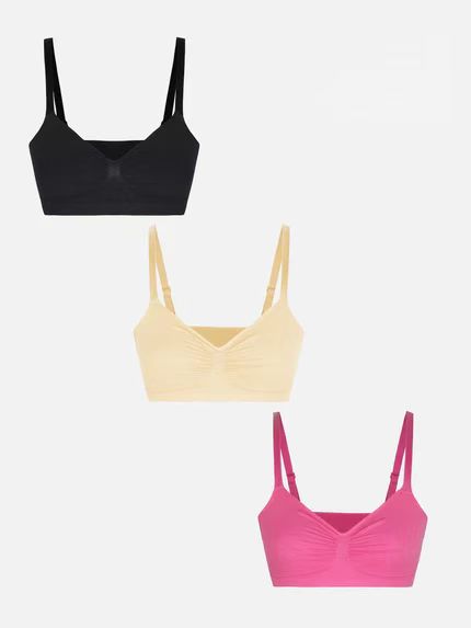Pocketsh 3-Pack Smooth Seamless Wireless Bra Bundle