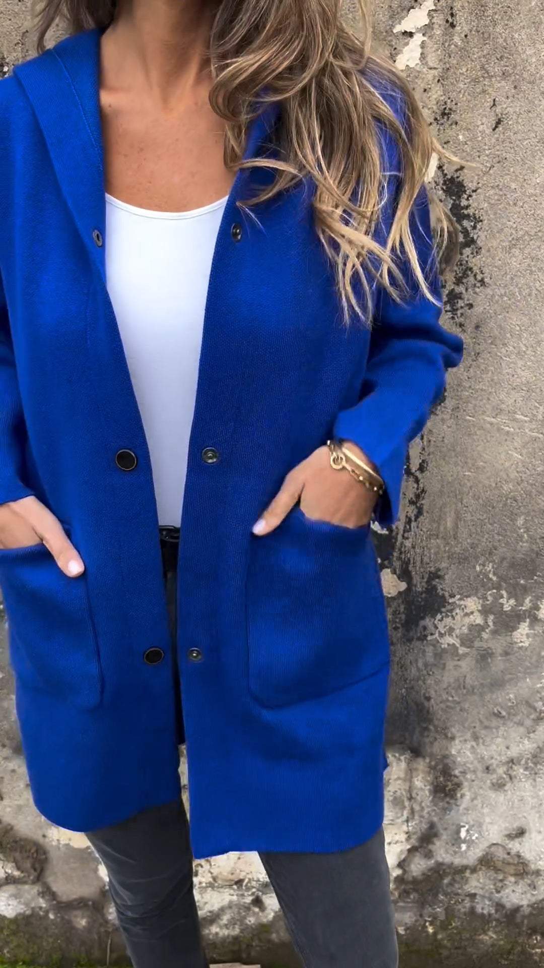 CLEARANCE SALE🔥Women's Hooded Long-sleeved Side Button Design Casual Jacket